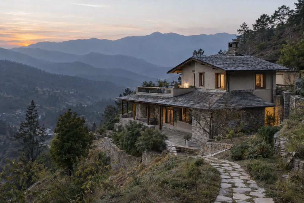 Independent mountain villa suitable for a private second home in Uttarakhand