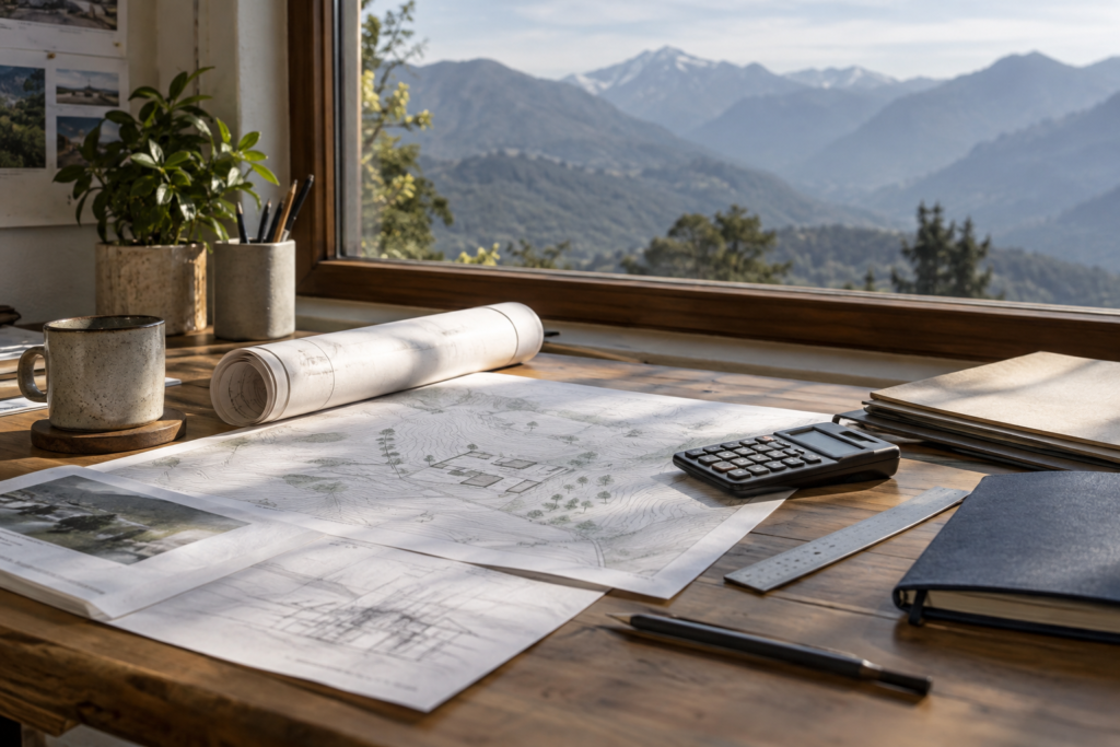Buyer reviewing property documents before purchasing a second home in Uttarakhand